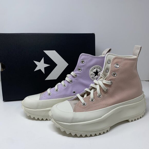 Converse Run Star Hike Hi Tri-Panel Pink Women's Platform Sneakers A01582C New - Picture 2 of 14